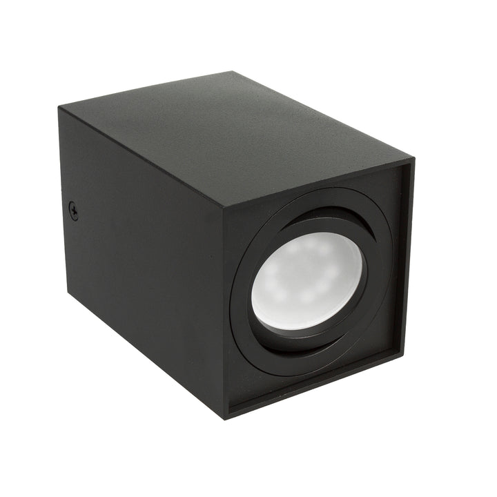 3x Maclean trubica / povrchové svietidlo, bodové, štvorcové, hliníkové, GU10, 80x80x115mm, čierne, MCE426 B + 3x LED žiarovka 5W