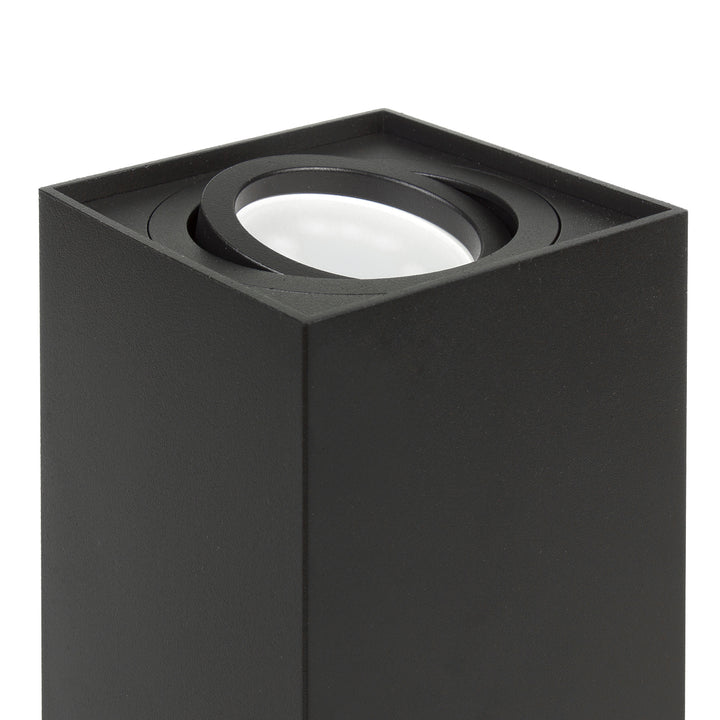 3x Maclean trubica / povrchové svietidlo, bodové, štvorcové, hliníkové, GU10, 80x80x115mm, čierne, MCE426 B + 3x LED žiarovka 5W