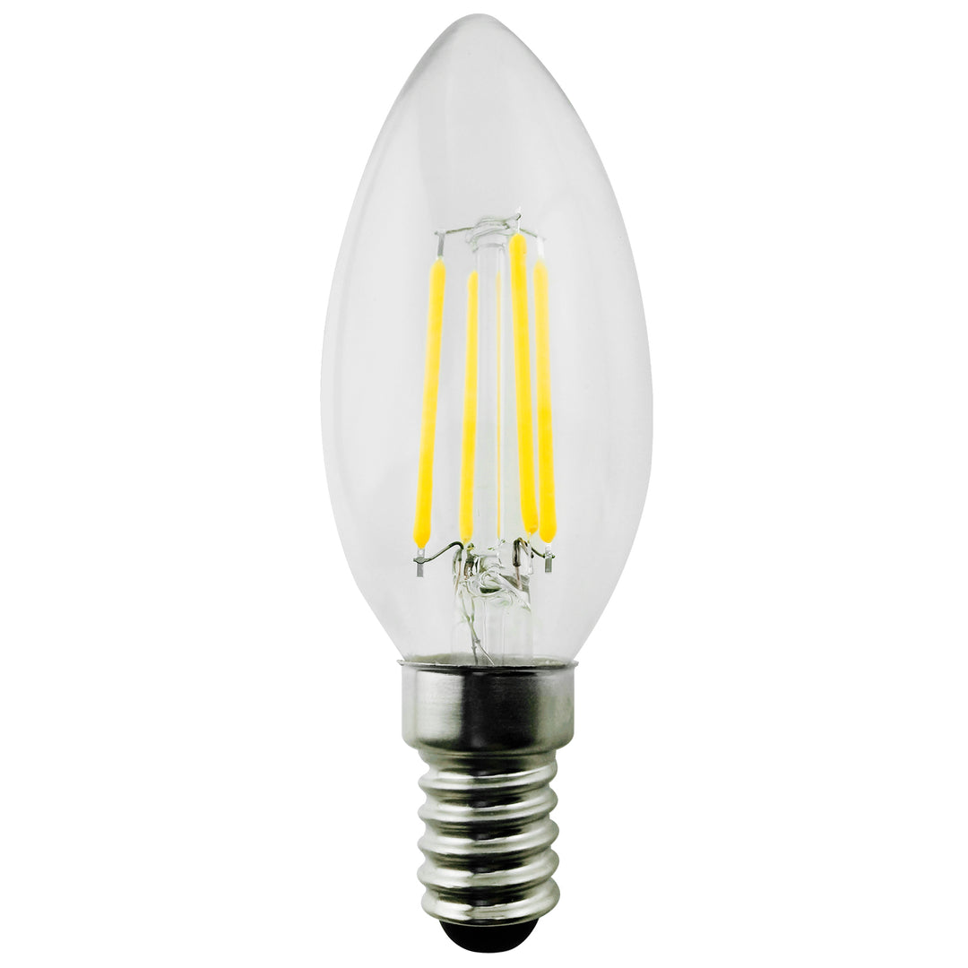 6x Maclean, žiarovka LED E14, 4W, 230V, teplá biela 3000K, 400lm, retro edisonová dekoratívna sviečka C35, MCE285