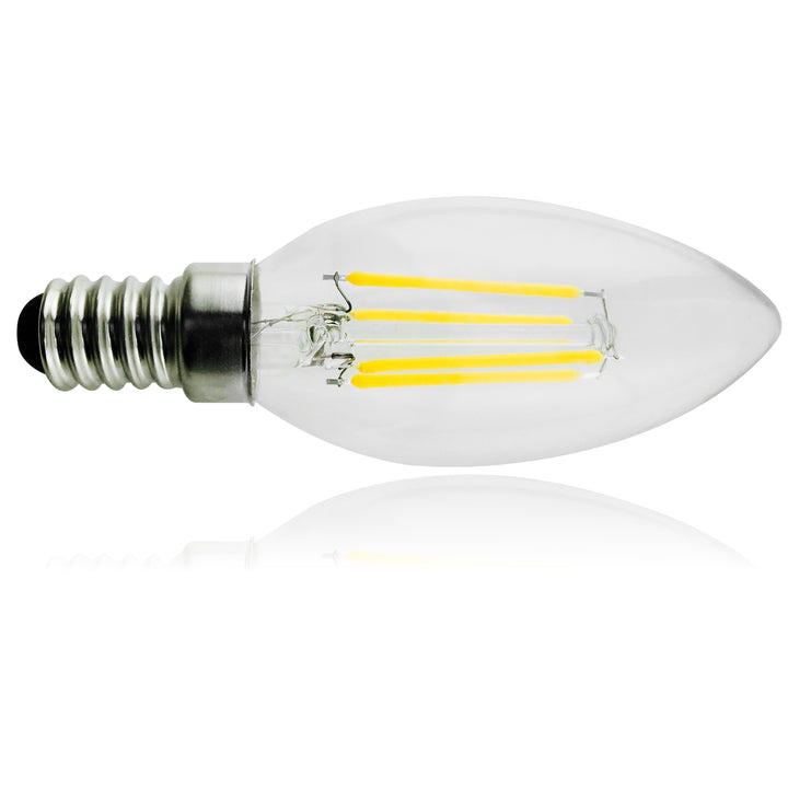 6x Maclean, žiarovka LED E14, 4W, 230V, teplá biela 3000K, 400lm, retro edisonová dekoratívna sviečka C35, MCE285