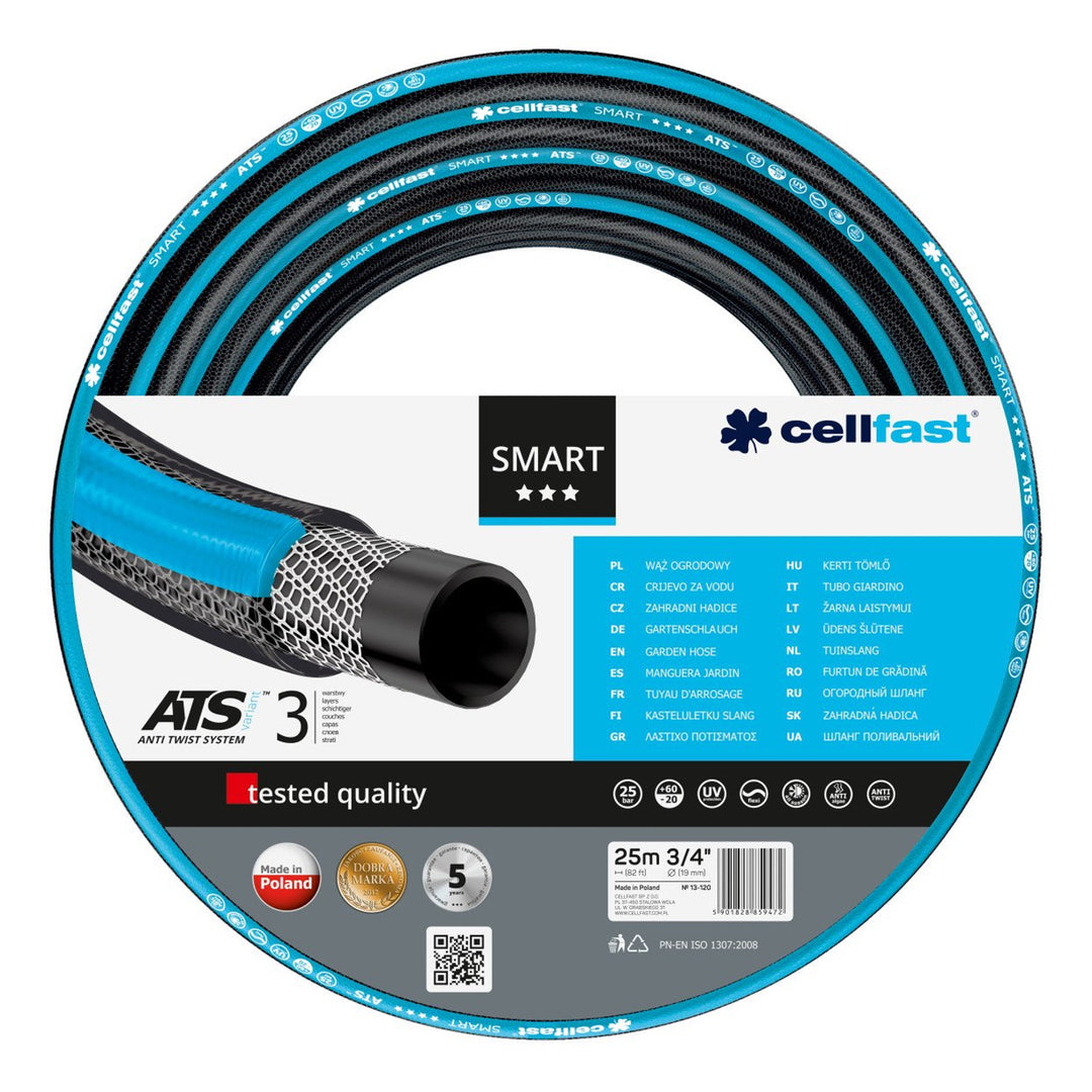 Záhradná súprava Cellfast, hadica Smart ATS 3/4'' 25 m, vozík Aluplus 1/2'' 60 m