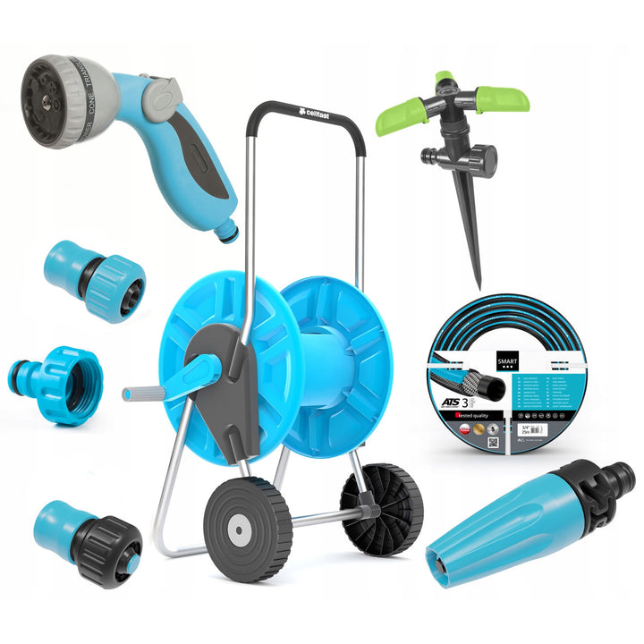 Záhradná súprava Cellfast, hadica Smart ATS 3/4'' 25 m, vozík Aluplus 1/2'' 60 m