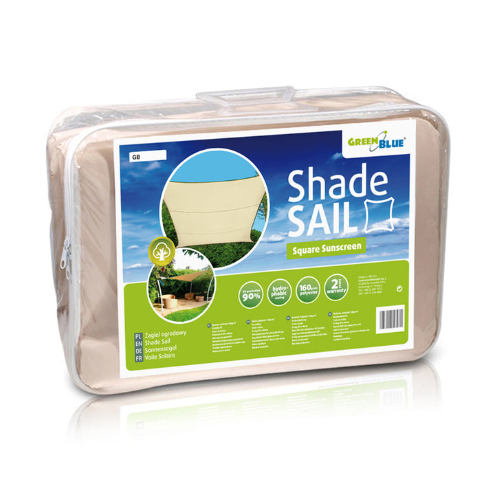 GreenBlue UV záhradná tieniaca plachta, polyester, 5 m štvorcových, krémová + montážna sada
