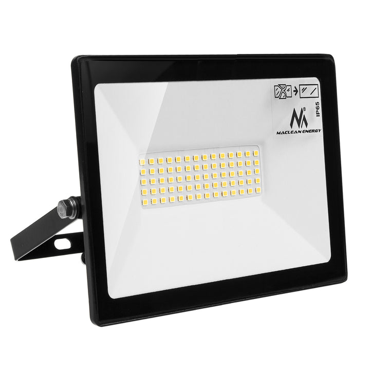 Stojan na reflektory Maclean, pre 2 reflektory, LED, žltý, z ocele, max. výška 1,5 m + reflektor