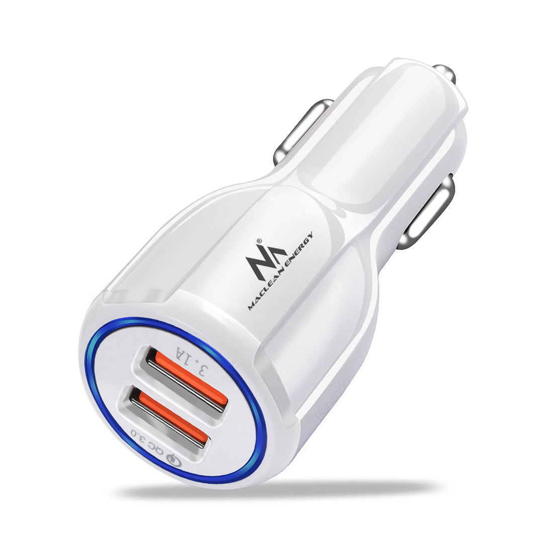 Nabíjačka do auta Maclean, Qualcomm Quick Charge, QC 3.0 - 5V/3A, 9V/1,8A, 12V/1,6A, 5V/3,1A so zásuvkou USB Lightning