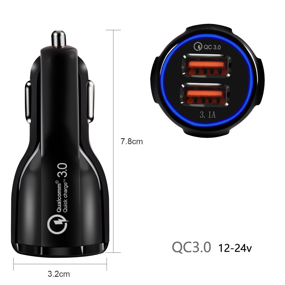 Nabíjačka do auta Maclean, Qualcomm Quick Charge, QC 3.0 - 5V/3A, 9V/1,8A, 12V/1,6A, 5V/3,1A so zásuvkou USB Lightning