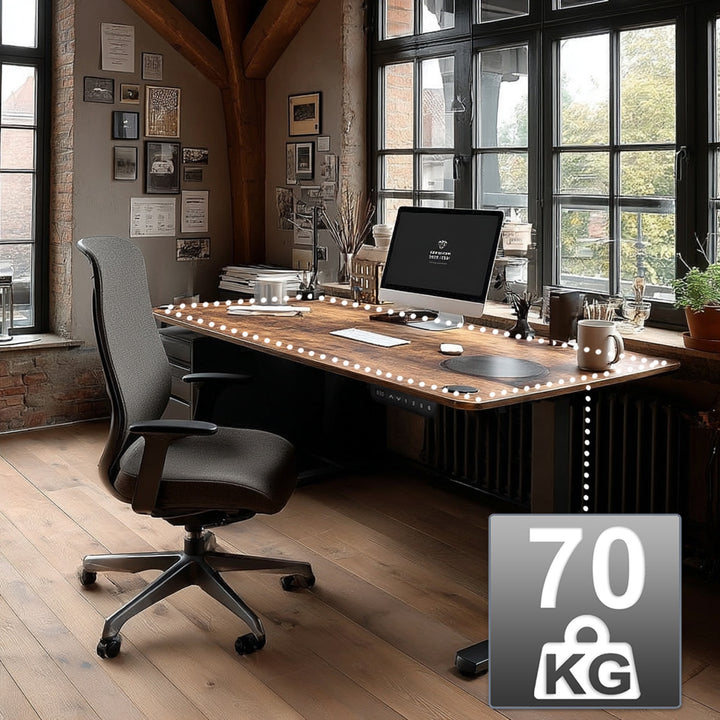 Písací stôl Ergo Office s elektrickým nastavením výšky, na státie a sedenie, max. výška 114 cm, ER-451