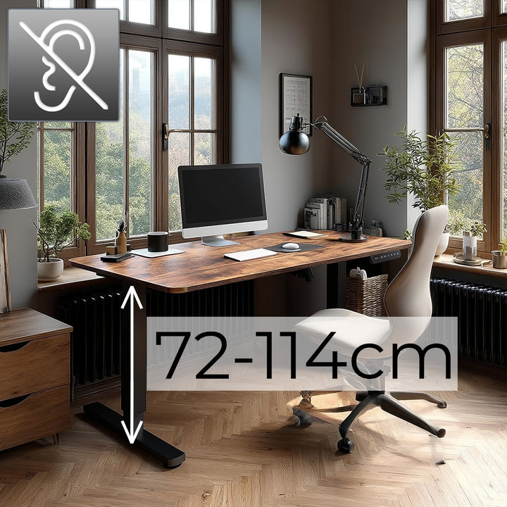 Písací stôl Ergo Office s elektrickým nastavením výšky, na státie a sedenie, max. výška 114 cm, ER-451