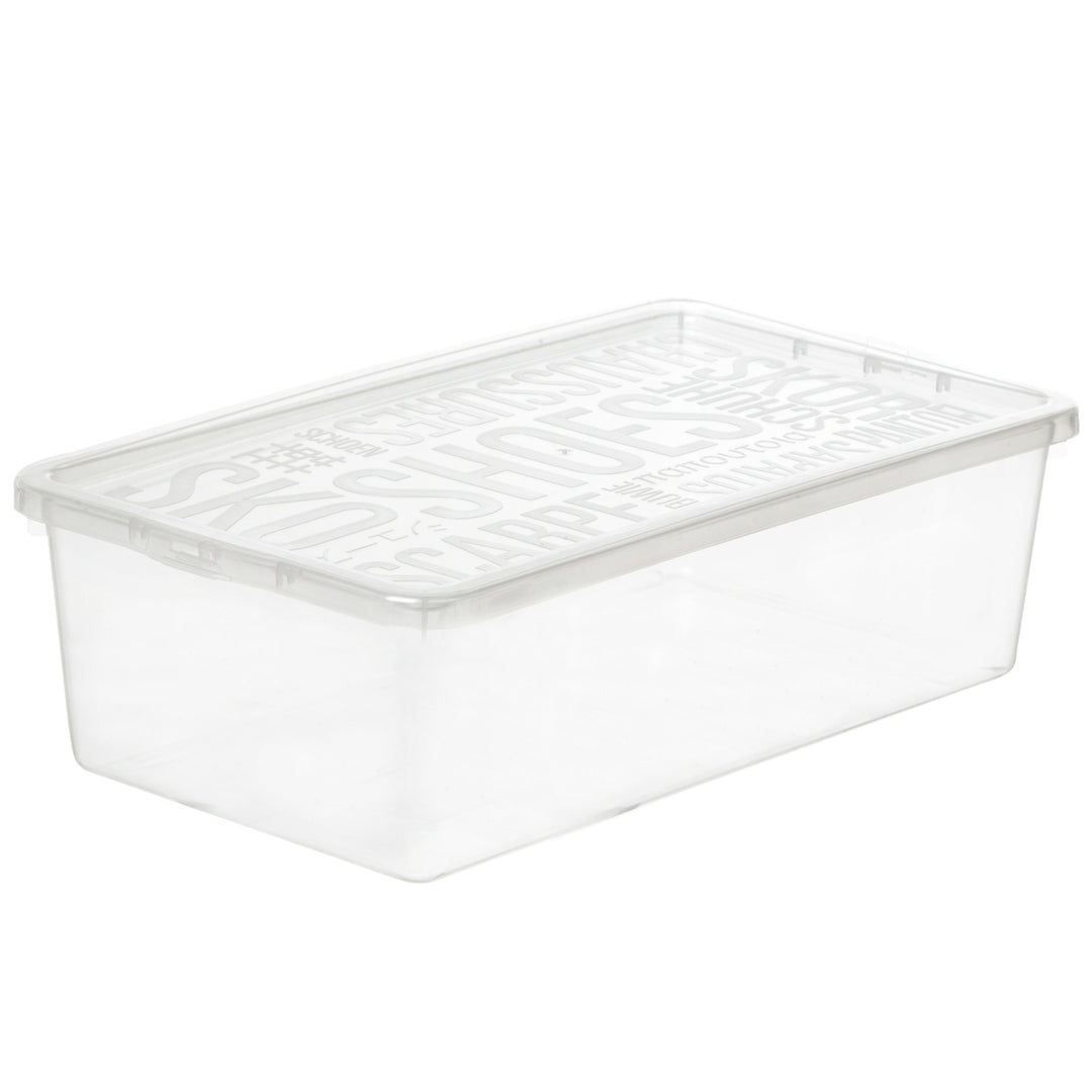 5x Dámska krabica na topánky, priehľadná, Plast Team Basic
