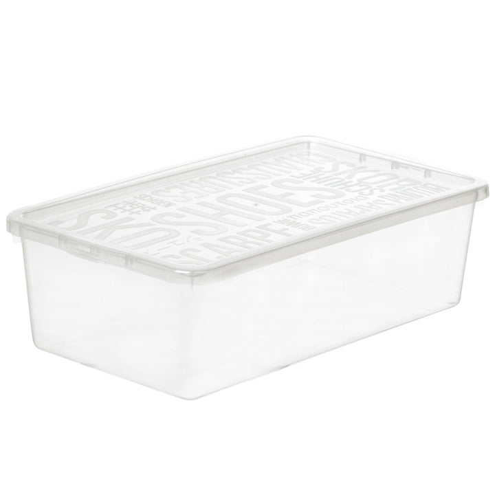 5x Dámska krabica na topánky, priehľadná, Plast Team Basic