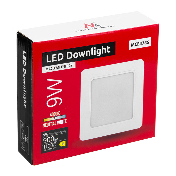 Stropný panel Maclean LED, zapustený SLIM, 9W, neutrálna biela 4000K, 120*120*26mm, 900lm, MCE373 S