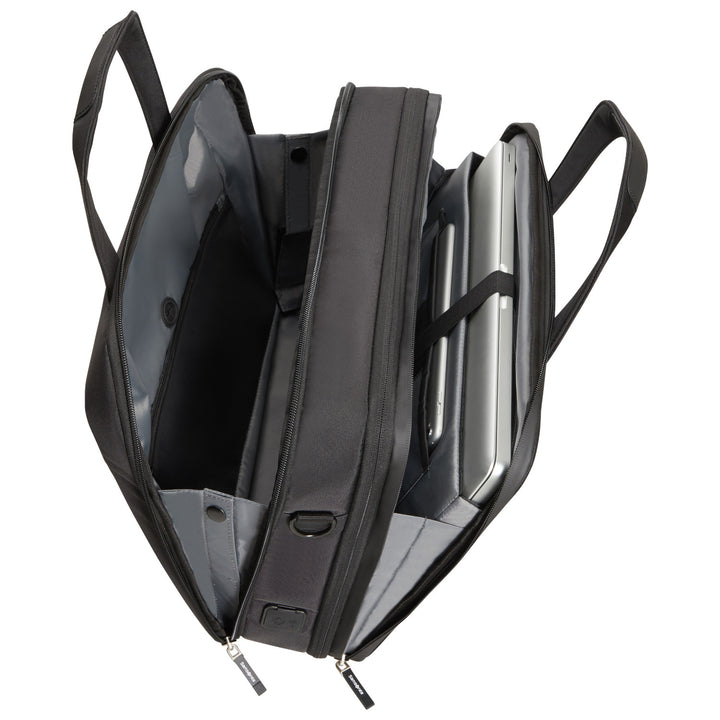 Samsonite Litepoint Bailhandle 15,6" taška na notebook čierna s portom USB a reflexným zipsom