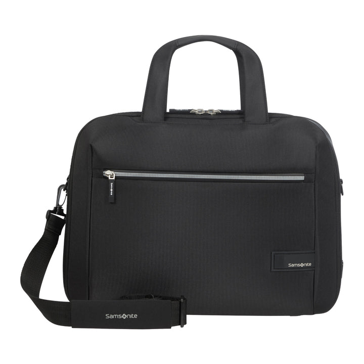 Samsonite Litepoint Bailhandle 15,6" taška na notebook čierna s portom USB a reflexným zipsom