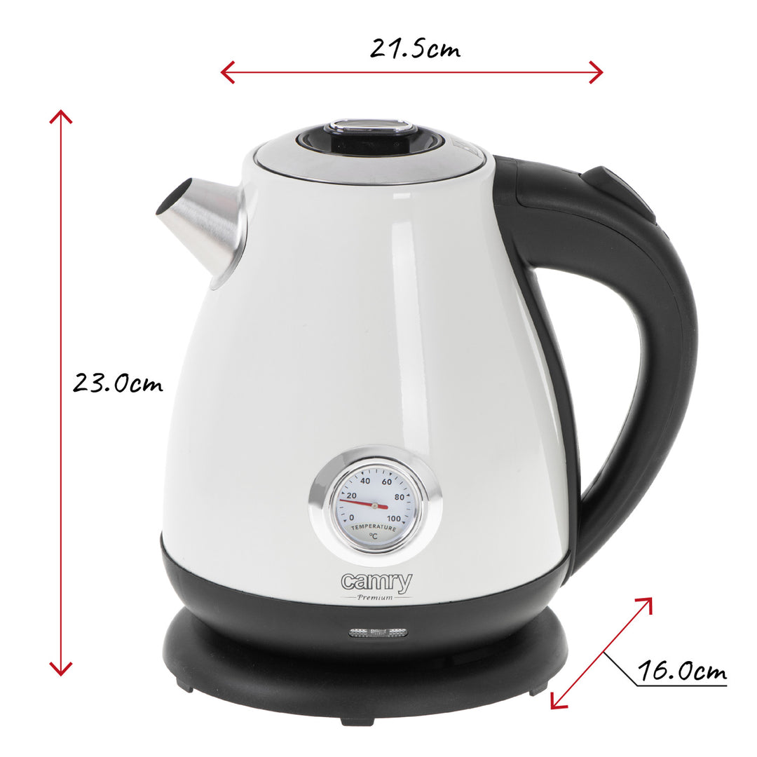 Rýchlovarná kanvica Camry, bezdrôtová, s teplomerom, 1,7 l, 2200 W, CR 1344