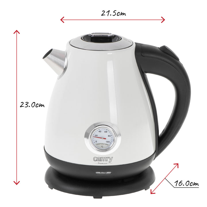 Rýchlovarná kanvica Camry, bezdrôtová, s teplomerom, 1,7 l, 2200 W, CR 1344