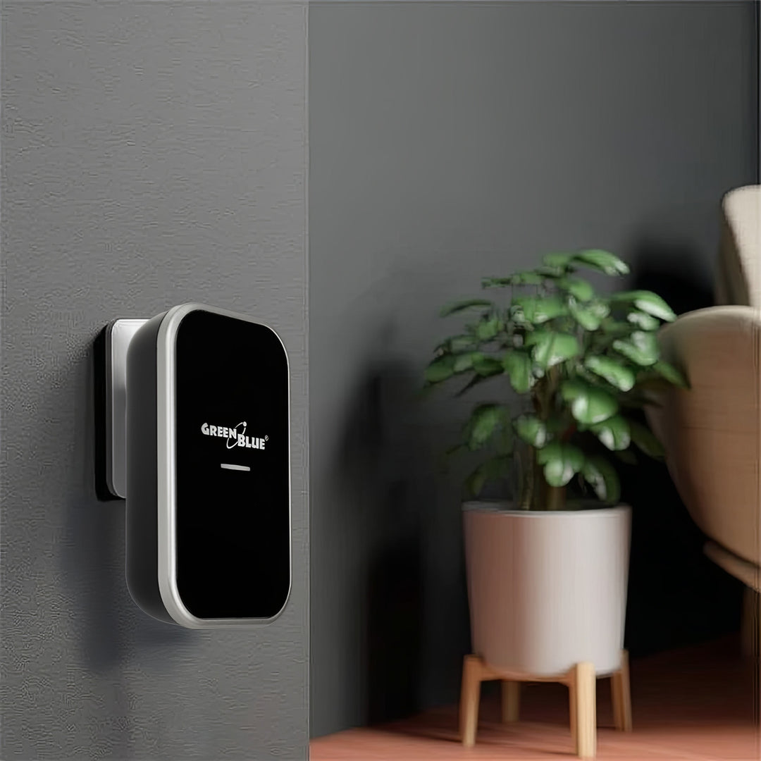 Kinetický bezdrôtový zvonček bez batérií, 38 melódií, čierny, dosah až 200 m, IP44, GreenBlue GB157 B