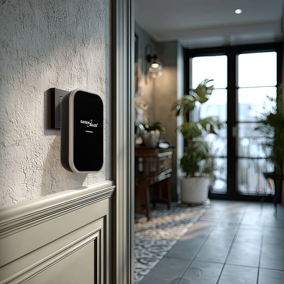 Kinetický bezdrôtový zvonček bez batérií, 38 melódií, čierny, dosah až 200 m, IP44, GreenBlue GB157 B