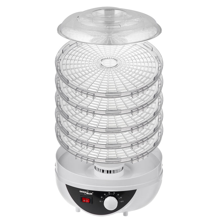 Sušička húb, zeleniny a ovocia GreenBlue, výkon 250 W - veľmi tichá, zástrčka GB195 UK