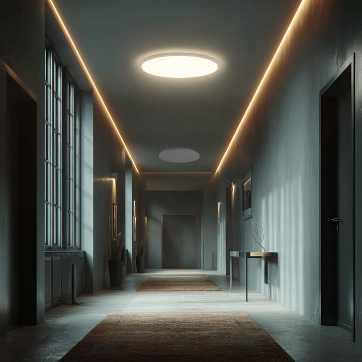 Stropná LED lampa so senzorom Maclean, mikrovlnný senzor 5,8 GHz, 4000K, 12 W, 950 lm, IP44, MCE347