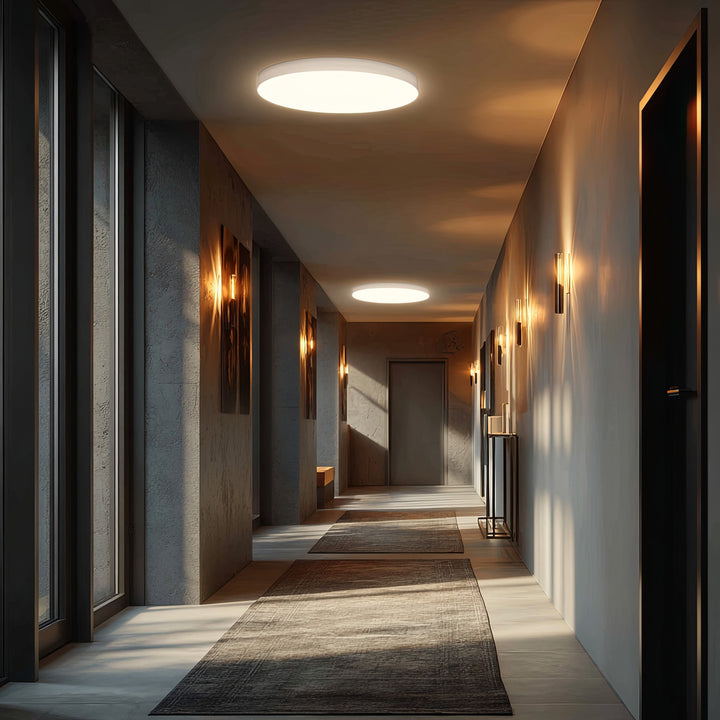 Stropná LED lampa so senzorom Maclean, mikrovlnný senzor 5,8 GHz, 4000K, 12 W, 950 lm, IP44, MCE347