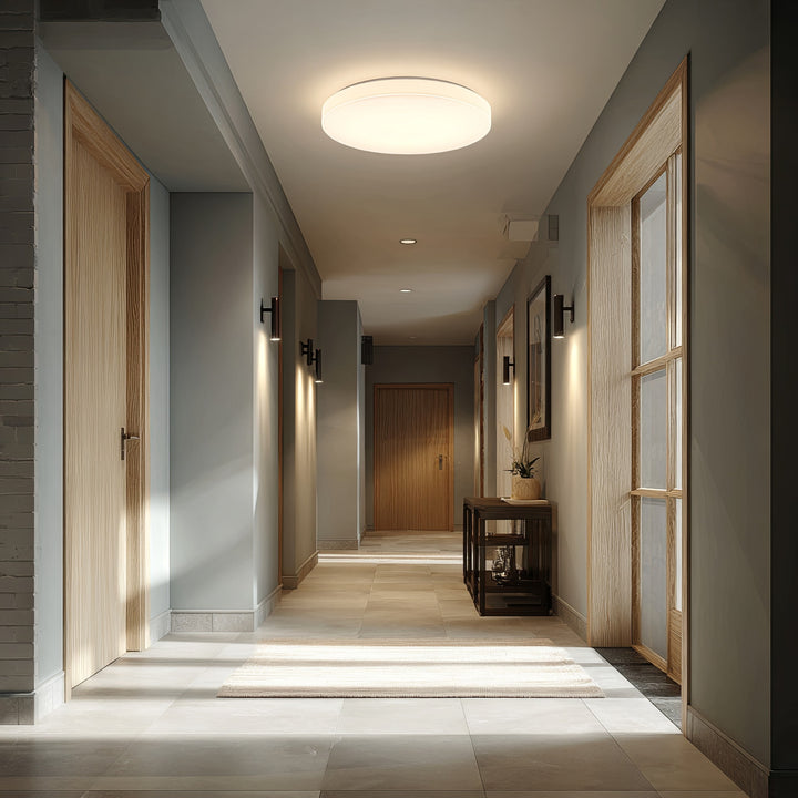 Stropná LED lampa so senzorom Maclean, mikrovlnný senzor 5,8 GHz, 4000K, 12 W, 950 lm, IP44, MCE347