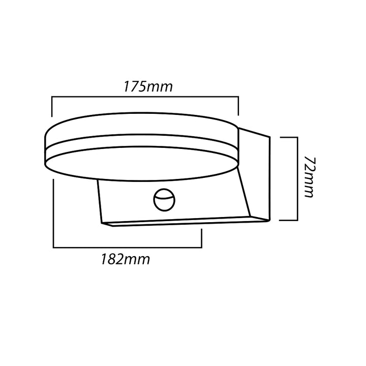 LED lampa Maclean so senzorom pohybu, PIR senzor pohybu, čierna, 15W, IP65, 1560lm, neutrálna biela (4000K) MCE344 B