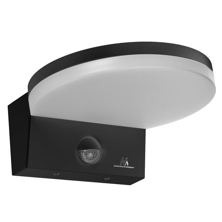 LED lampa Maclean so senzorom pohybu, PIR senzor pohybu, čierna, 15W, IP65, 1560lm, neutrálna biela (4000K) MCE344 B