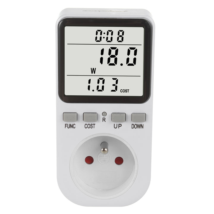 GreenBlue merač energie, wattmeter, typ E, 220-240V AC, 50Hz, max. zaťaženie 16A, IP20, vstavaná batéria, GB364 E