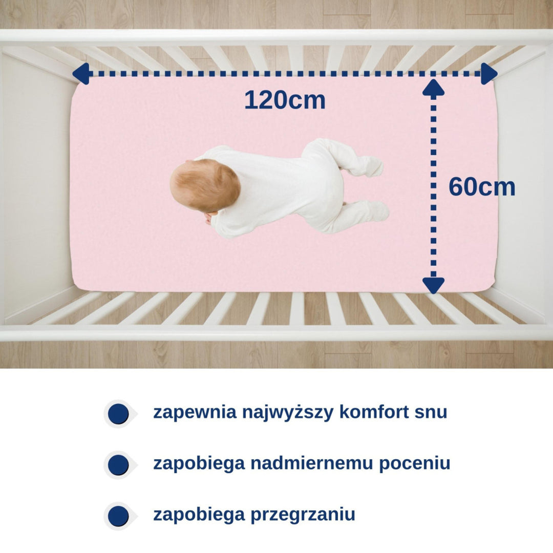 Nepremokavé prestieradlo Snibbs, ružové, 60x120 cm, T-SNI-100232