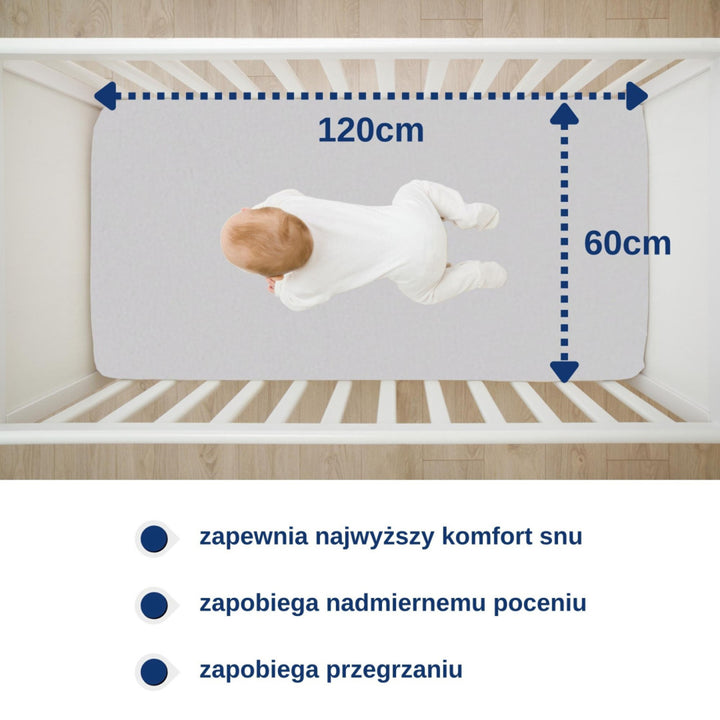 Nepremokavé prestieradlo Snibbs, sivé, 60x120 cm, T-SNI-100234
