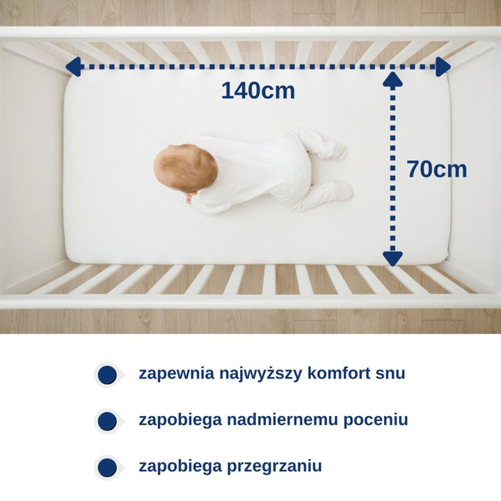 Vodotesné prestieradlo Snibbs, biele, 70x140 cm, T-SNI-10024