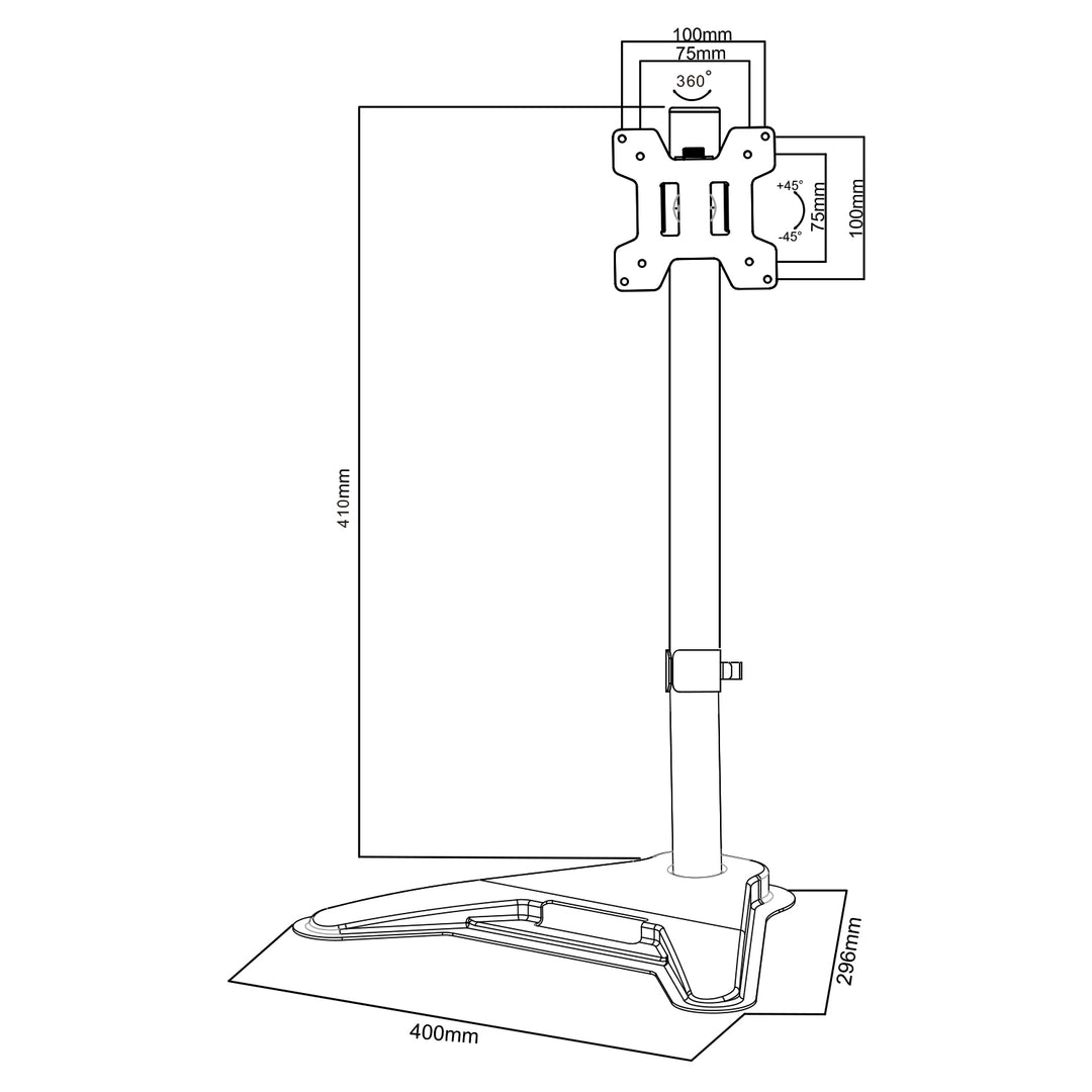 Držiak na monitor Maclean, max. VESA 100x100, 13-27", 8 kg, MC-987