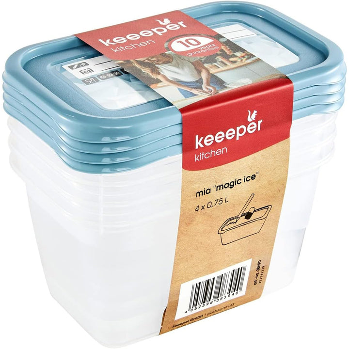Sada 4 nádob na potraviny Mia Magic Ice s objemom 750 ml Keeeper