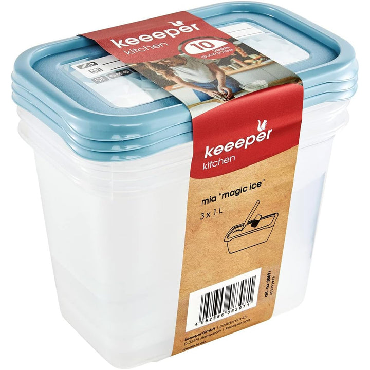Sada 3 nádob na potraviny s objemom 1000 ml Mia Magic Ice Keeeper