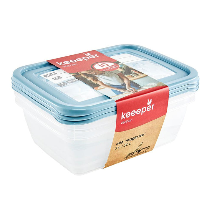 Sada 3 nádob na potraviny Mia Magic Ice s objemom 1250 ml Keeeper