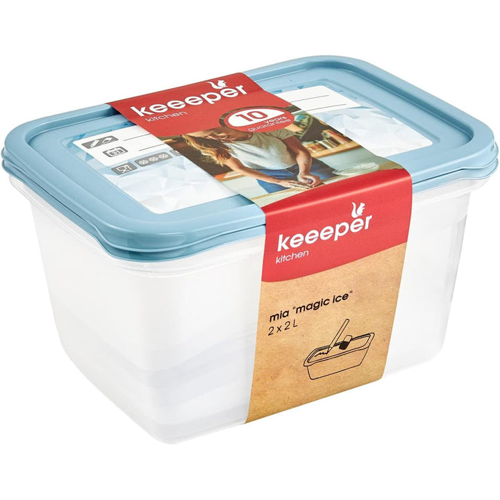 Sada 2 nádob na potraviny Mia Magic Ice s objemom 2000 ml Keeeper