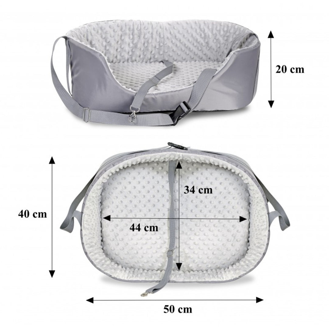 Minky prepravka do auta pre domáce zvieratá 50x40cm sivá