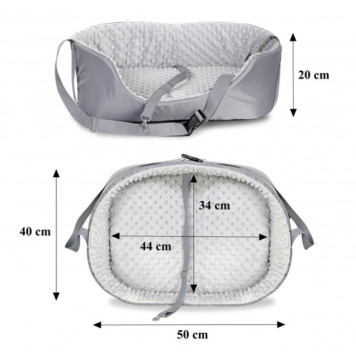 Minky prepravka do auta pre domáce zvieratá 50x40cm sivá