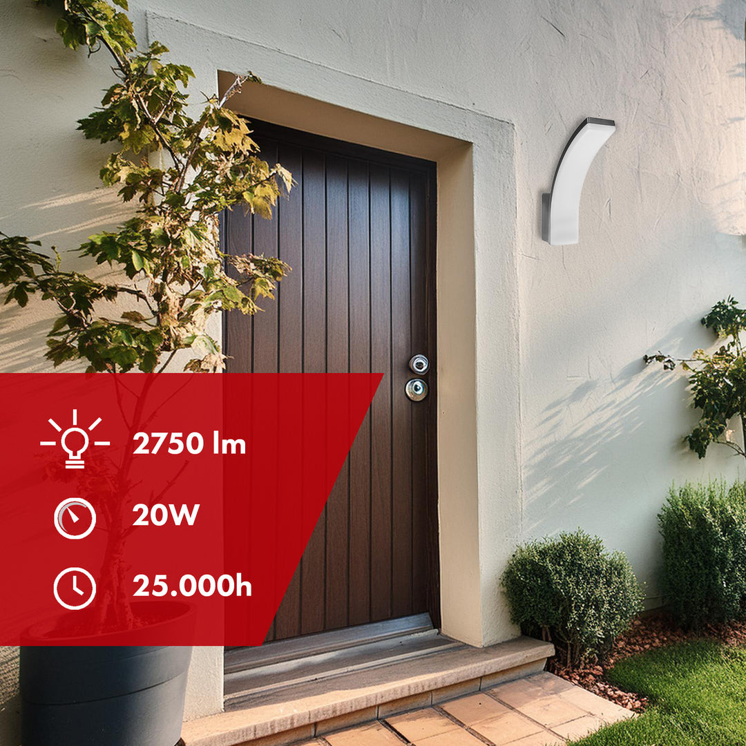 LED žiarovka šedá 20W 2750lm neutrálna biela 4000K IP65 Maclean MCE511 GR