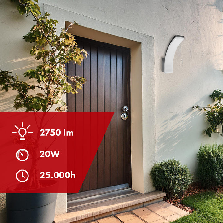 LED žiarovka šedá 20W 2750lm neutrálna biela 4000K IP65 Maclean MCE511 GR