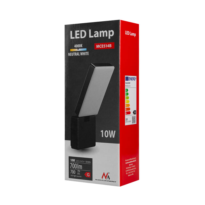 Lampa LED Maclean MCE514 B čierna 10W 700lm IP65 4000K