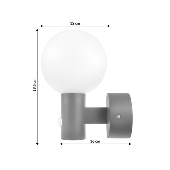 Maclean PIR detektor pohybu LED lampa sivá 15W IP65 1600lm 4000K