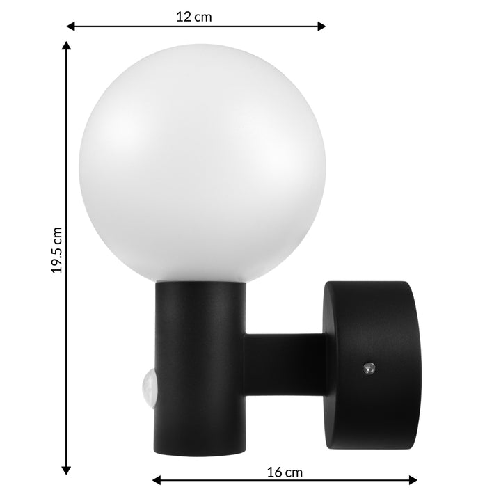 Maclean PIR detektor pohybu LED lampa čierna 15W IP65 1600lm 4000K