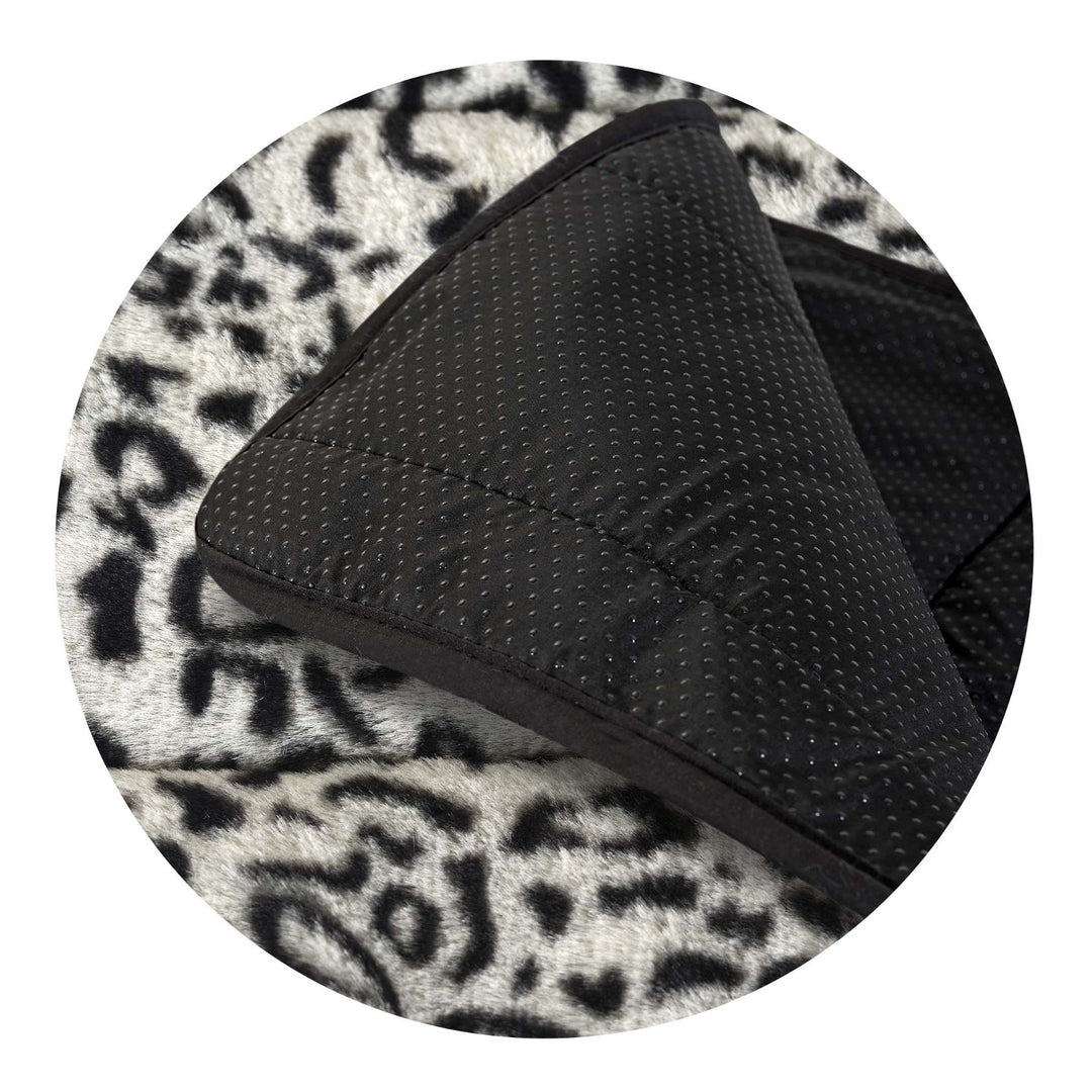 Plyšový koberec, imitácia králičej srsti, protišmykový, 120 x 160 cm, sibírsky vzor, DYWRAB120/160SYB