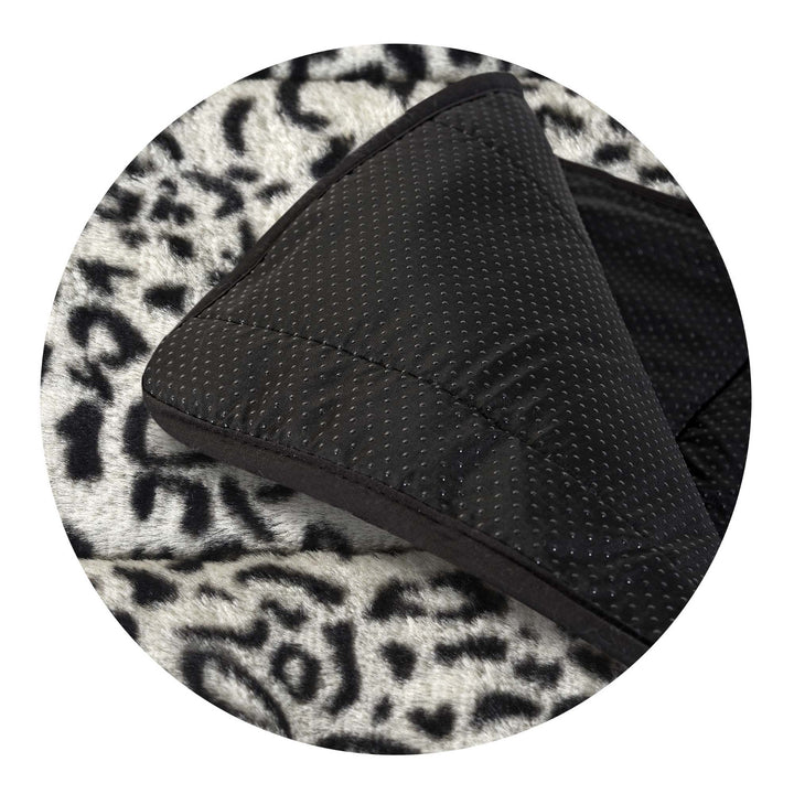 Plyšový koberec, imitácia králičej srsti, protišmykový, 120 x 160 cm, sibírsky vzor, DYWRAB120/160SYB