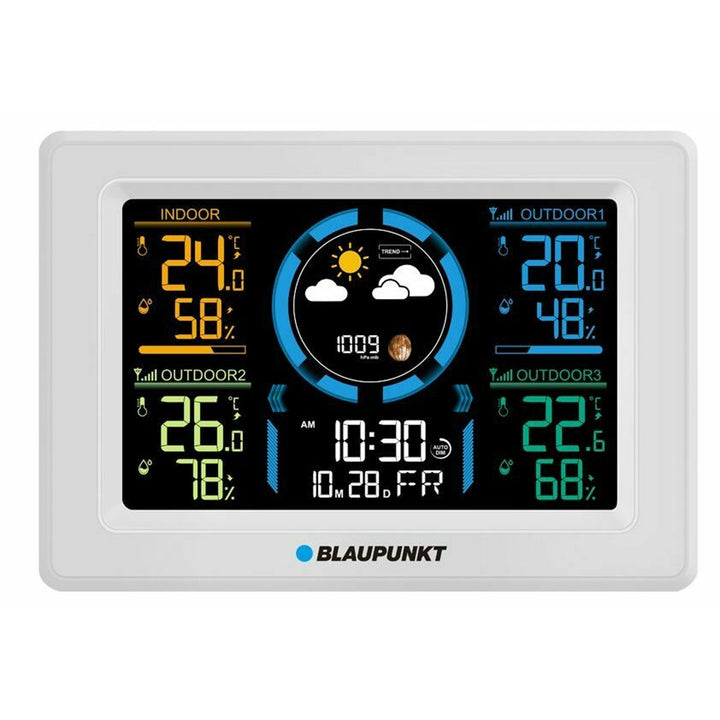 Meteostanica Blaupunkt, vlhkomer, tlak, predpoveď, 3 senzory, WS40WH