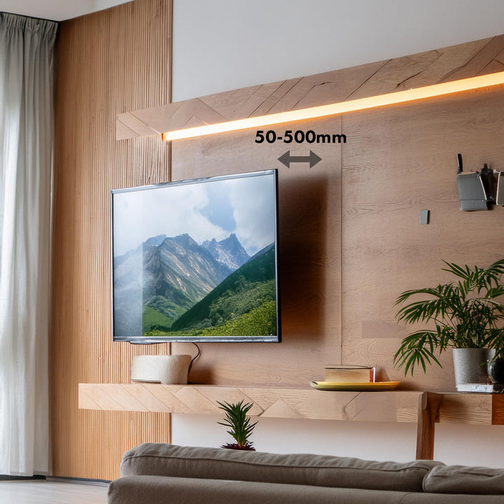 Držiak na TV Maclean, max. VESA 800x600, 43-100", 80 kg, horizontálne a vertikálne nastavenie uhla, profil 50-500 mm, čierny, MC-423