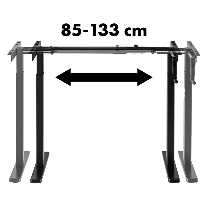 Stôl Maclean, manuálne nastavenie výšky, bez dosky, na státie a sedenie, max. 60 kg, max. výška 120 cm, MC-790NB