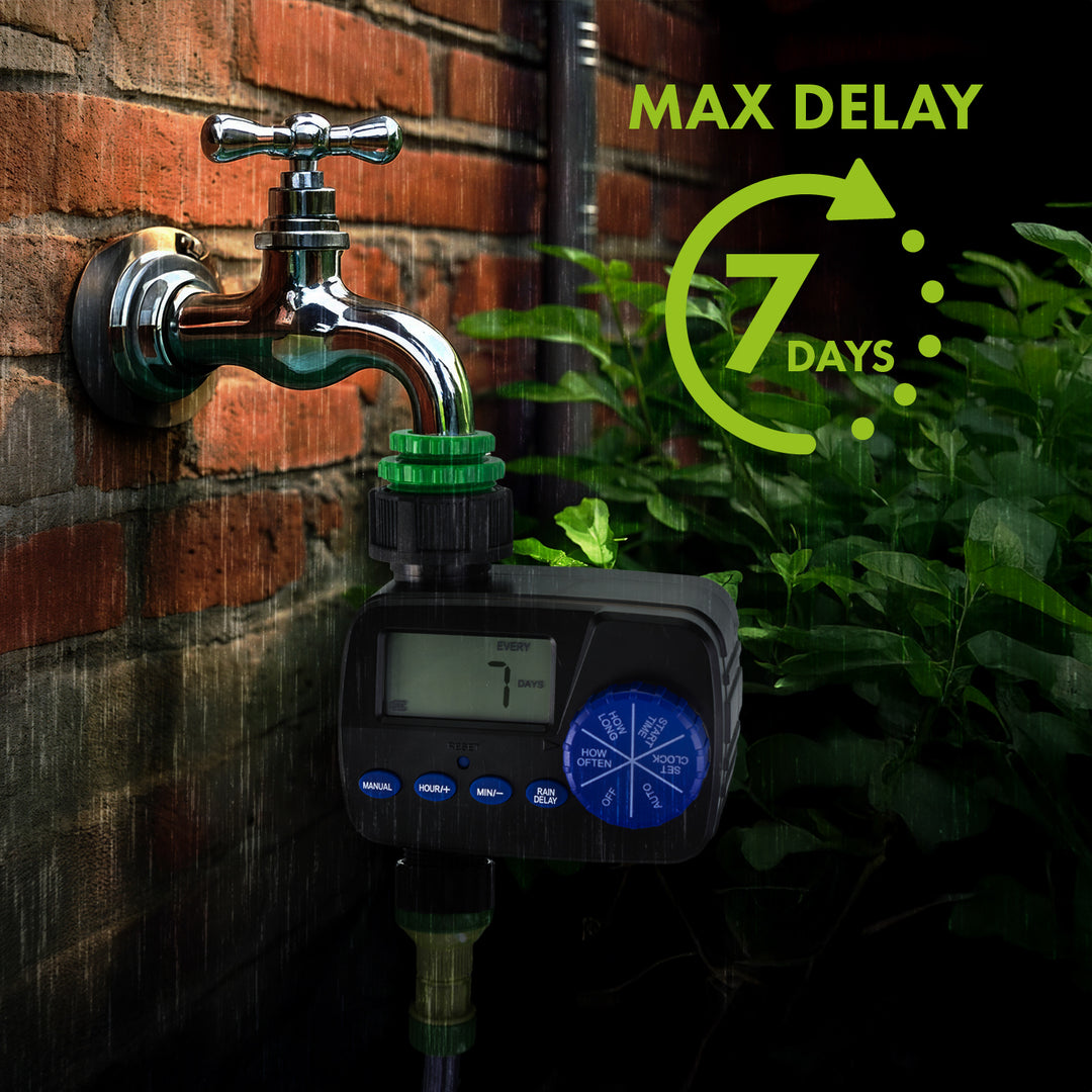 Elektronický regulátor zavlažovania GreenBlue, programátor, napájanie 2x1,5 V AA, GB390