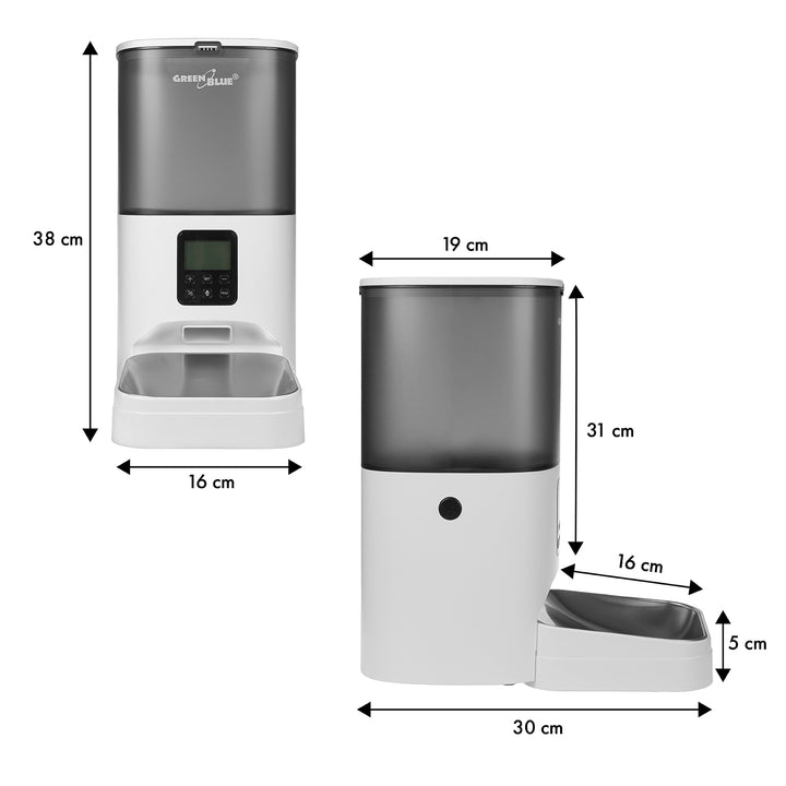 GreenBlue automatický dávkovač krmiva pre domáce zvieratá, 6 l, USB 5V1A, GB393